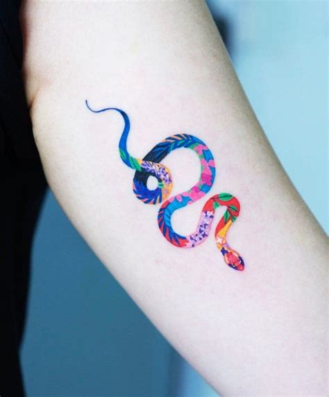 pink snake tattoo